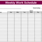 018 Weekly Printable Calendar Template With For Work With Regard To Blank Workout Schedule Template