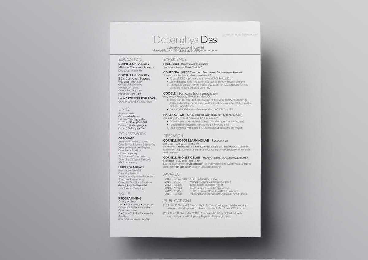 10+ Latex Resume & Cv Templates [Academic & Tech Jobs] In Technical Report Latex Template
