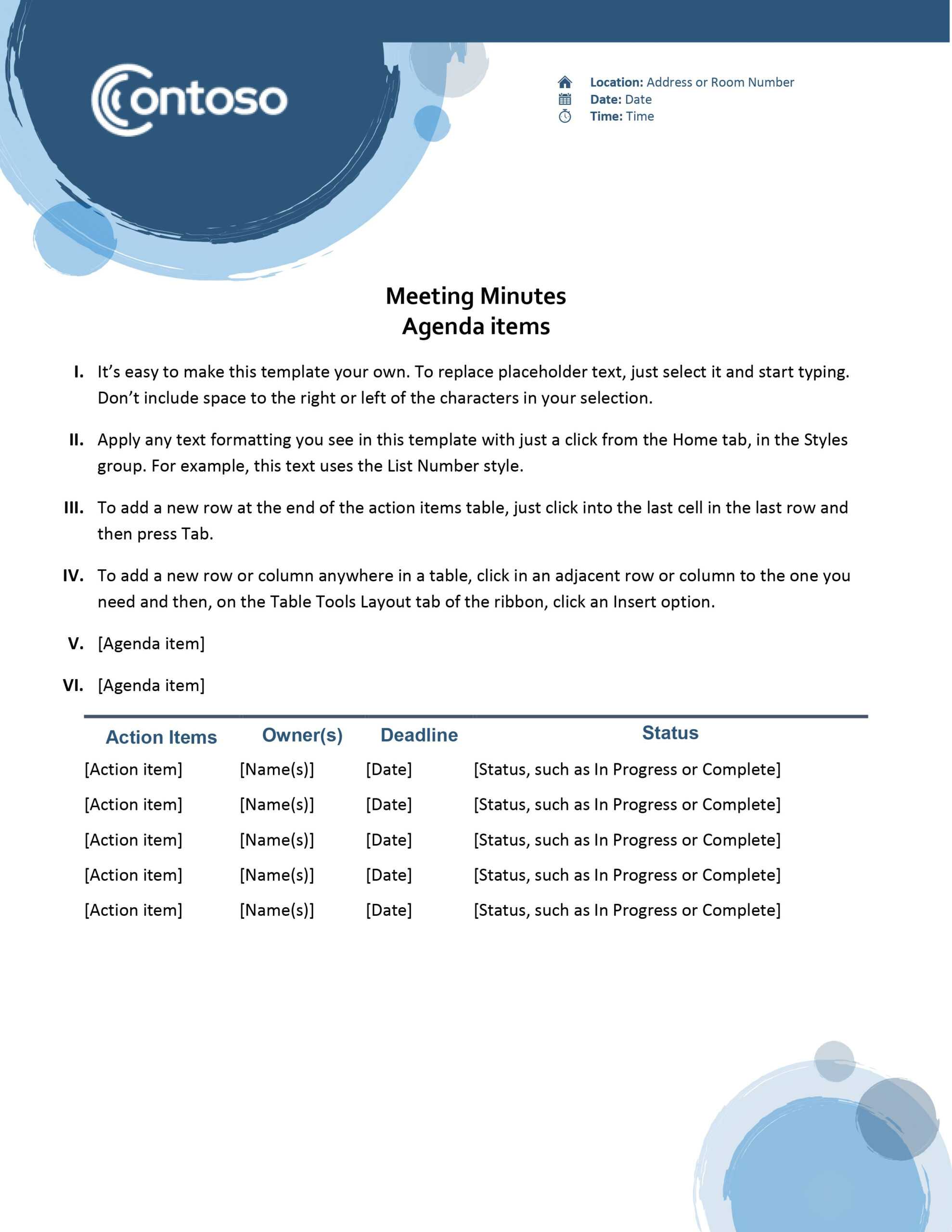 10 Minutes Of Meeting Templates In Word | Business Letter For Corporate Minutes Template Word