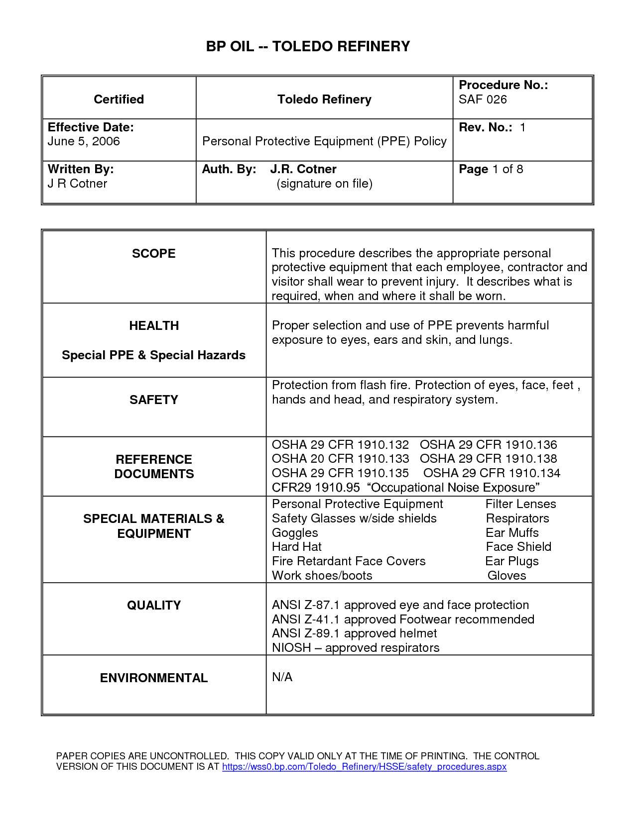 10 Operating Procedures Example | Business Letter Regarding Procedure Manual Template Word Free