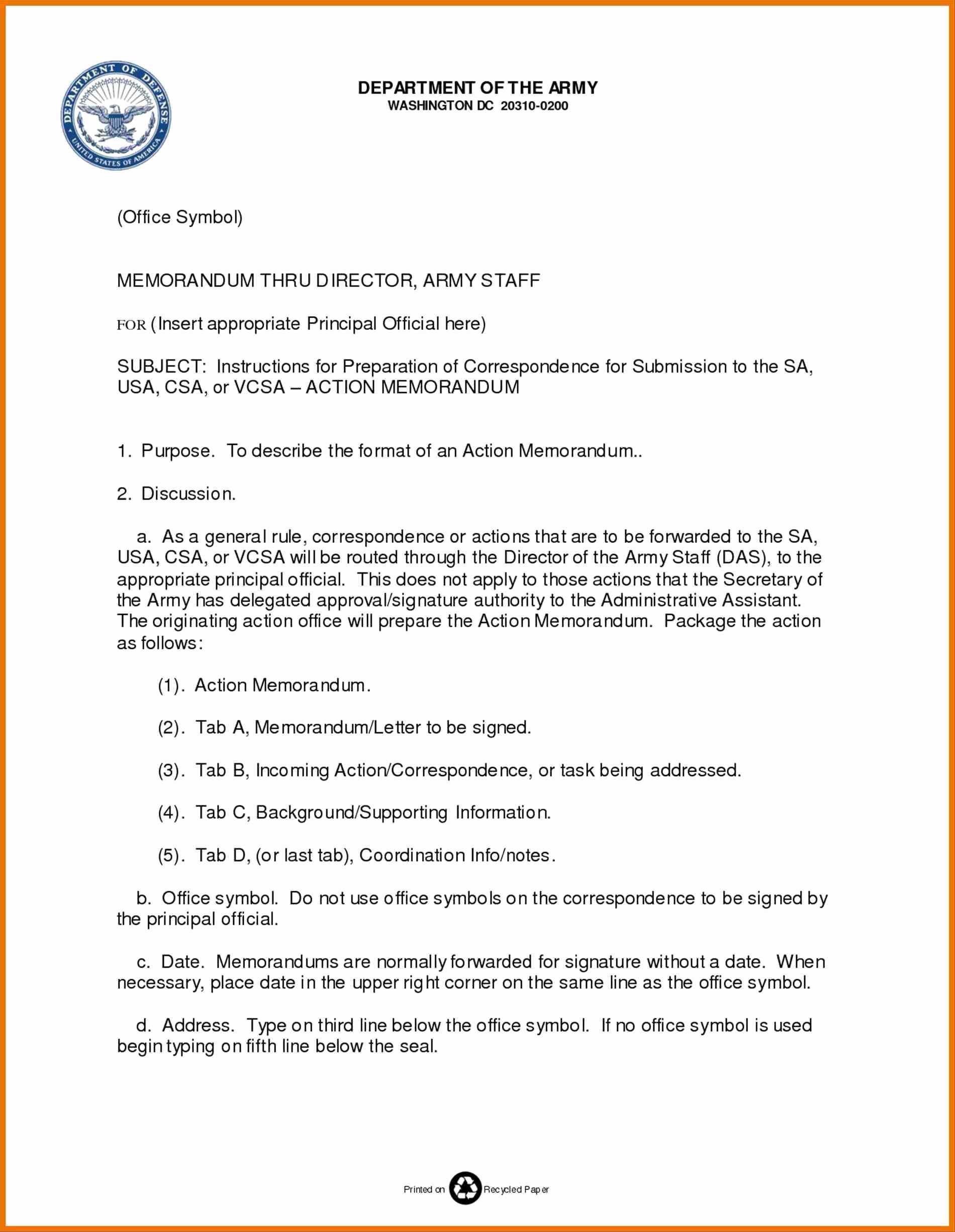 12 Internal Office Memorandum Sample | Radaircars Regarding Army Memorandum Template Word