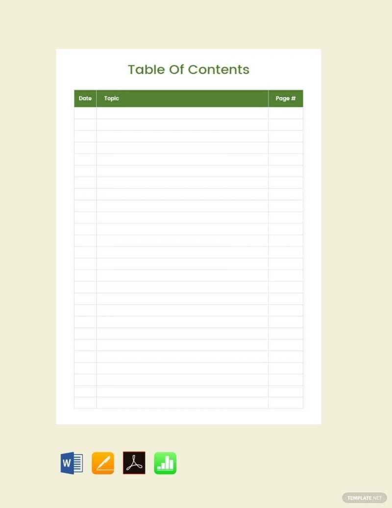 15 Best Table Of Content Templates For Your Documents With Blank Table Of Contents Template