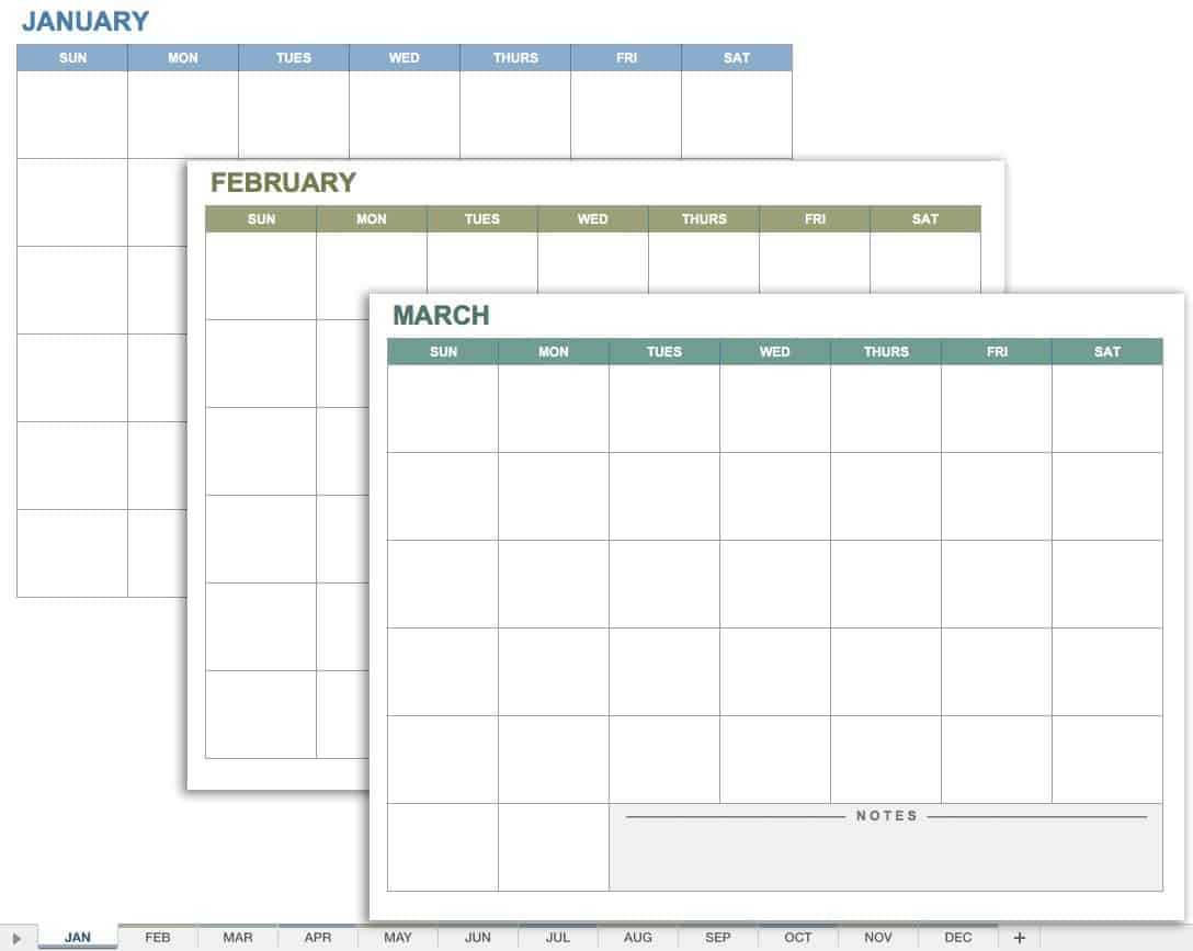 15 Free Monthly Calendar Templates | Smartsheet Throughout Blank One Month Calendar Template