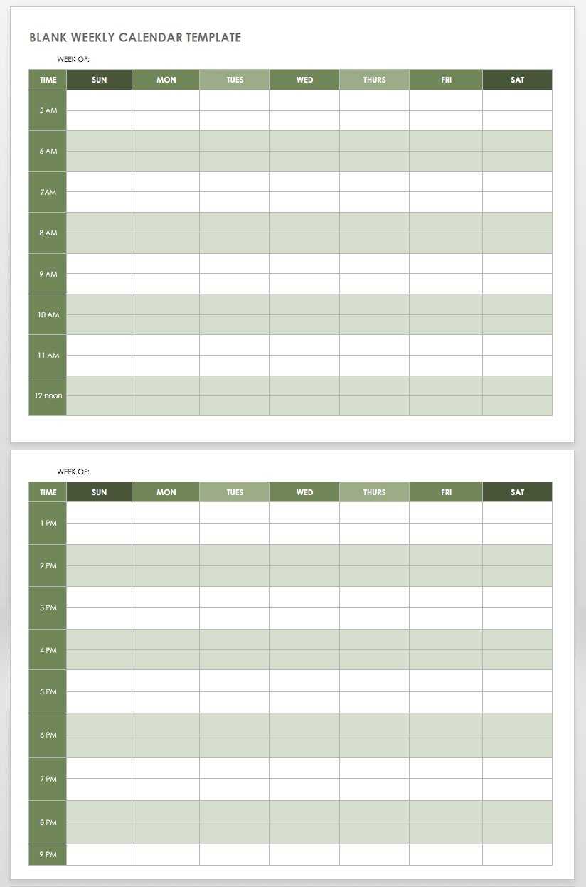 15 Free Weekly Calendar Templates | Smartsheet Pertaining To Blank Scheme Of Work Template