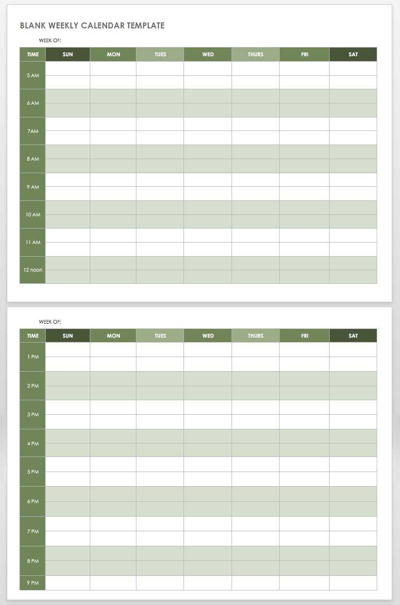 15 Free Weekly Calendar Templates | Smartsheet With Personal Word Wall Template