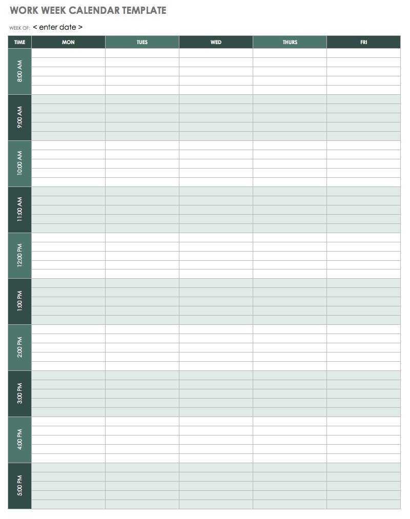 15 Free Weekly Calendar Templates | Smartsheet With Regard To Blank Scheme Of Work Template