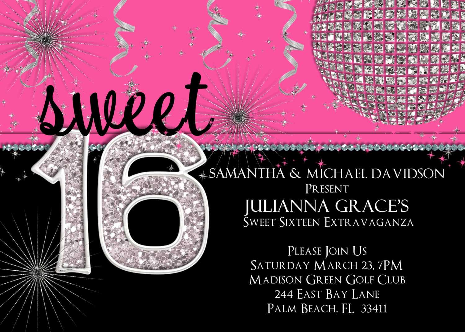 16Th Birthday Party Invitations Templates Free ] – Sweet 16 Regarding Sweet 16 Banner Template