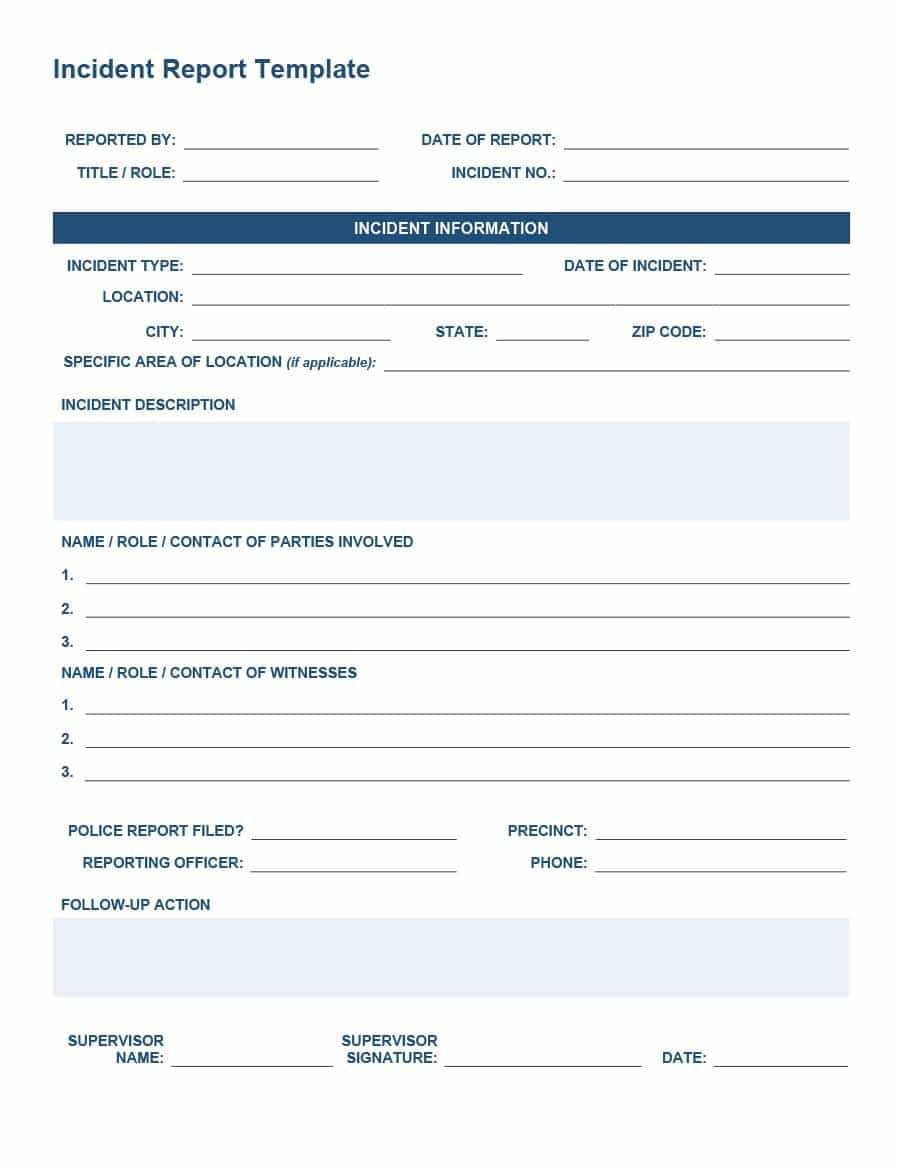 20+ Police Report Template & Examples [Fake / Real] ᐅ Intended For Incident Report Template Uk