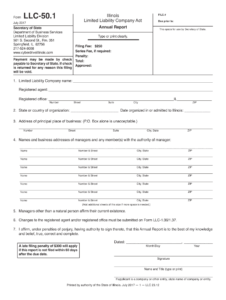 2012-2020 Form Il Llc-50.1 Fill Online, Printable, Fillable with regard to Llc Annual Report Template