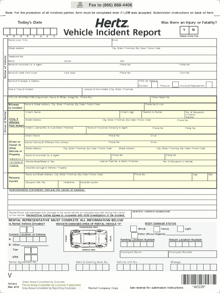 2015 2020 Form Accr 701012 Fill Online, Printable, Fillable Pertaining To Motor Vehicle Accident Report Form Template