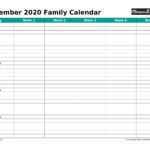 2020 Family Calendar Family Landscape Orientation Free Throughout Printable Blank Daily Schedule Template