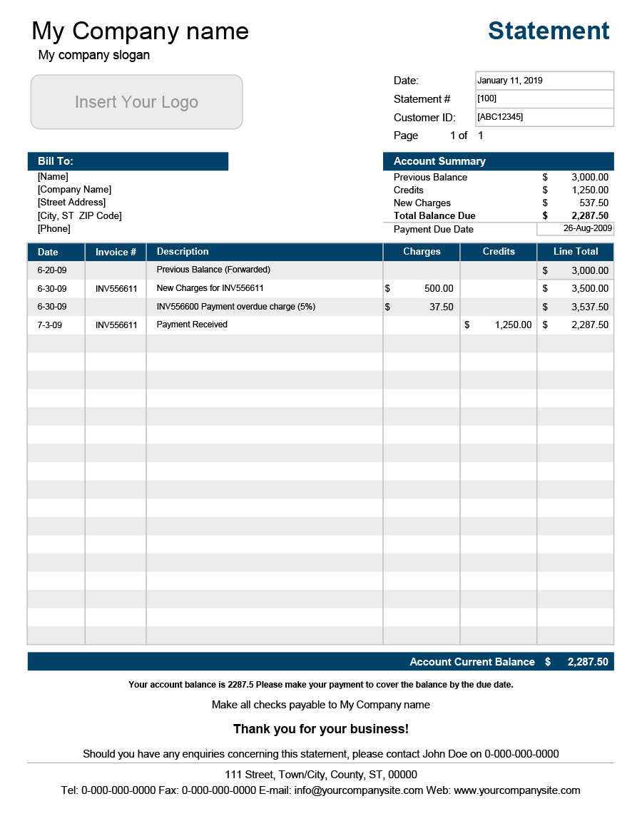 23 Editable Bank Statement Templates [Free] ᐅ Templatelab Pertaining To Blank Bank Statement Template Download