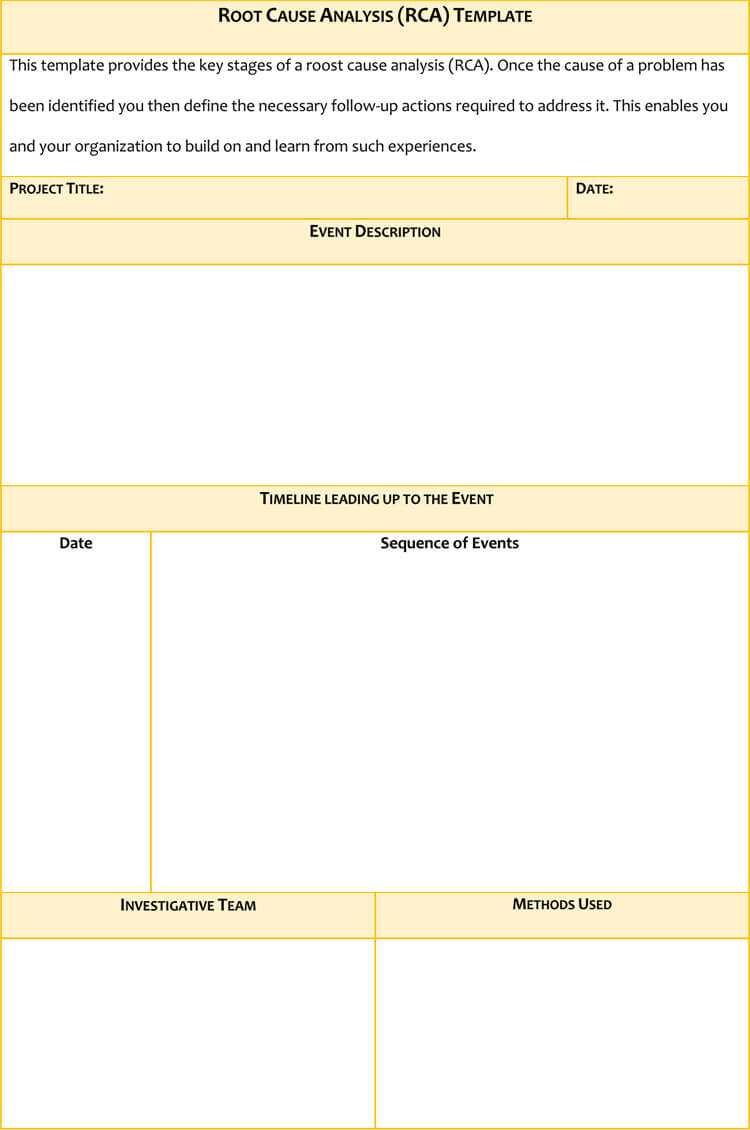 24+ Root Cause Analysis Templates (Word, Excel, Powerpoint With Failure Analysis Report Template