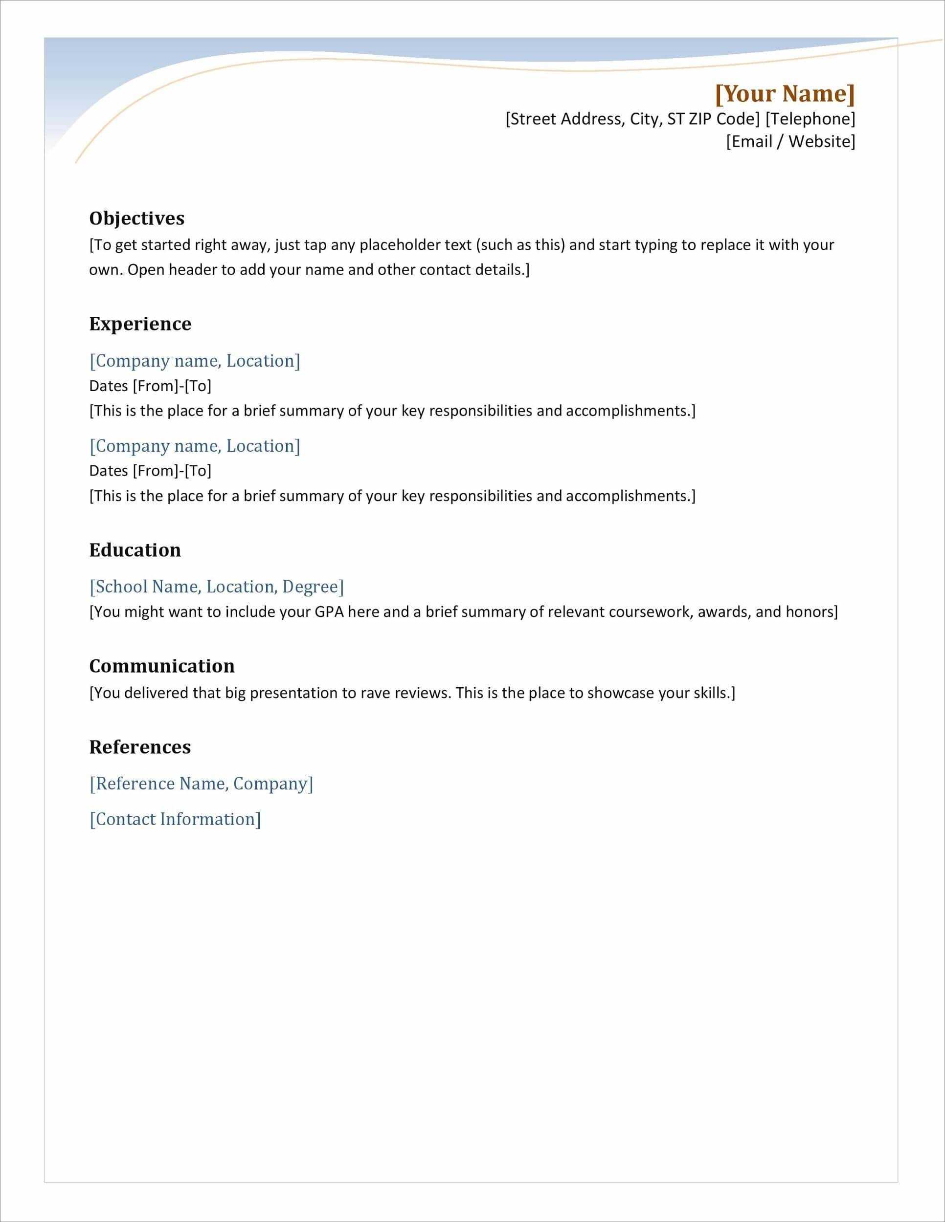 25 Resume Templates For Microsoft Word [Free Download] Within Blank Resume Templates For Microsoft Word