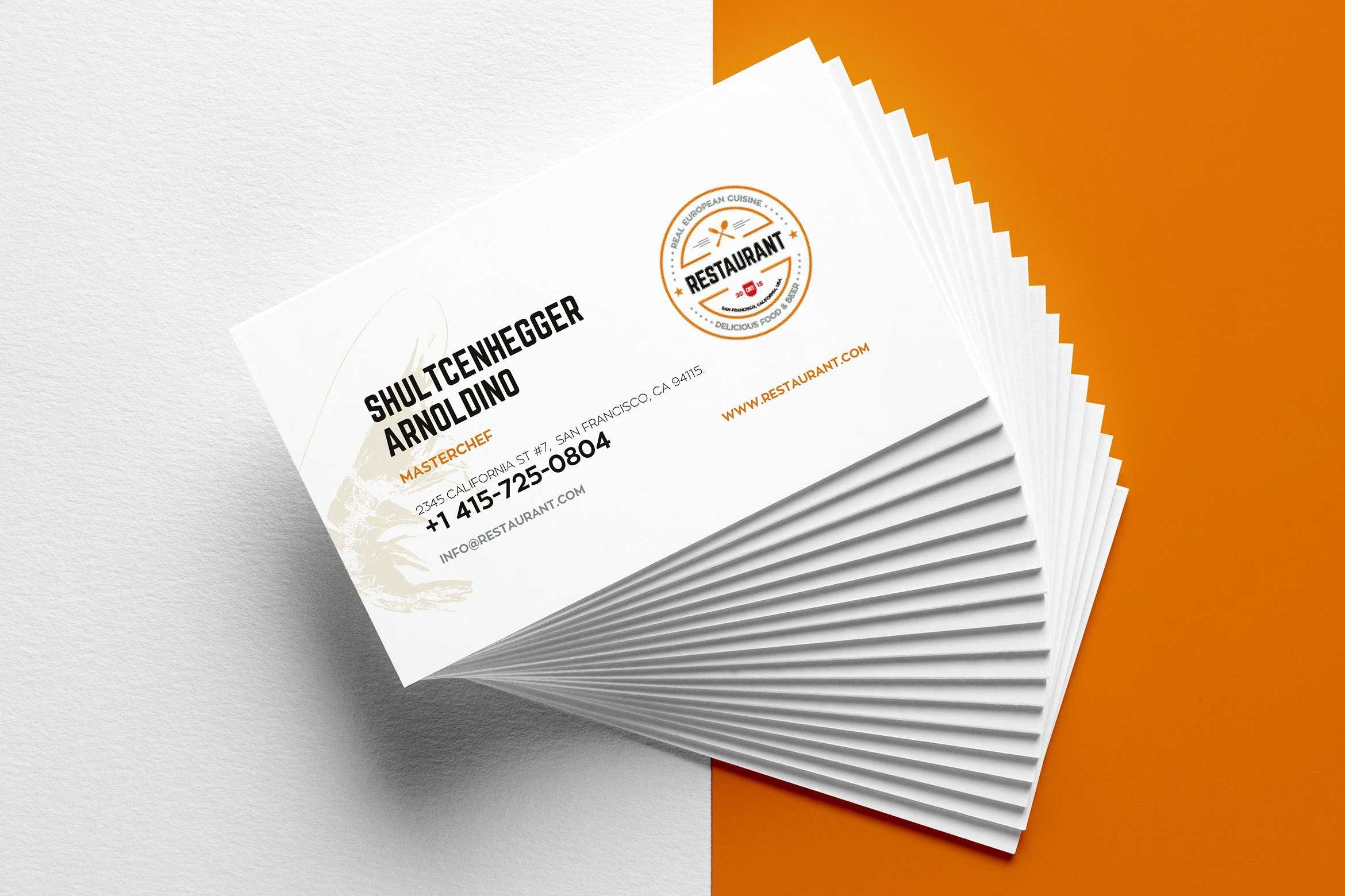 29+ Creative Restaurant Business Card Templates – Ai, Apple Inside Blank Business Card Template Psd