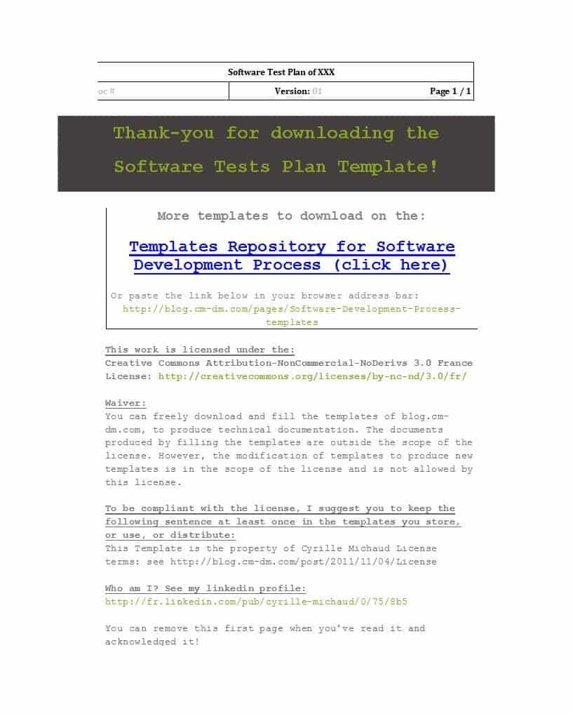 35 Software Test Plan Templates & Examples ᐅ Templatelab Regarding Software Test Plan Template Word