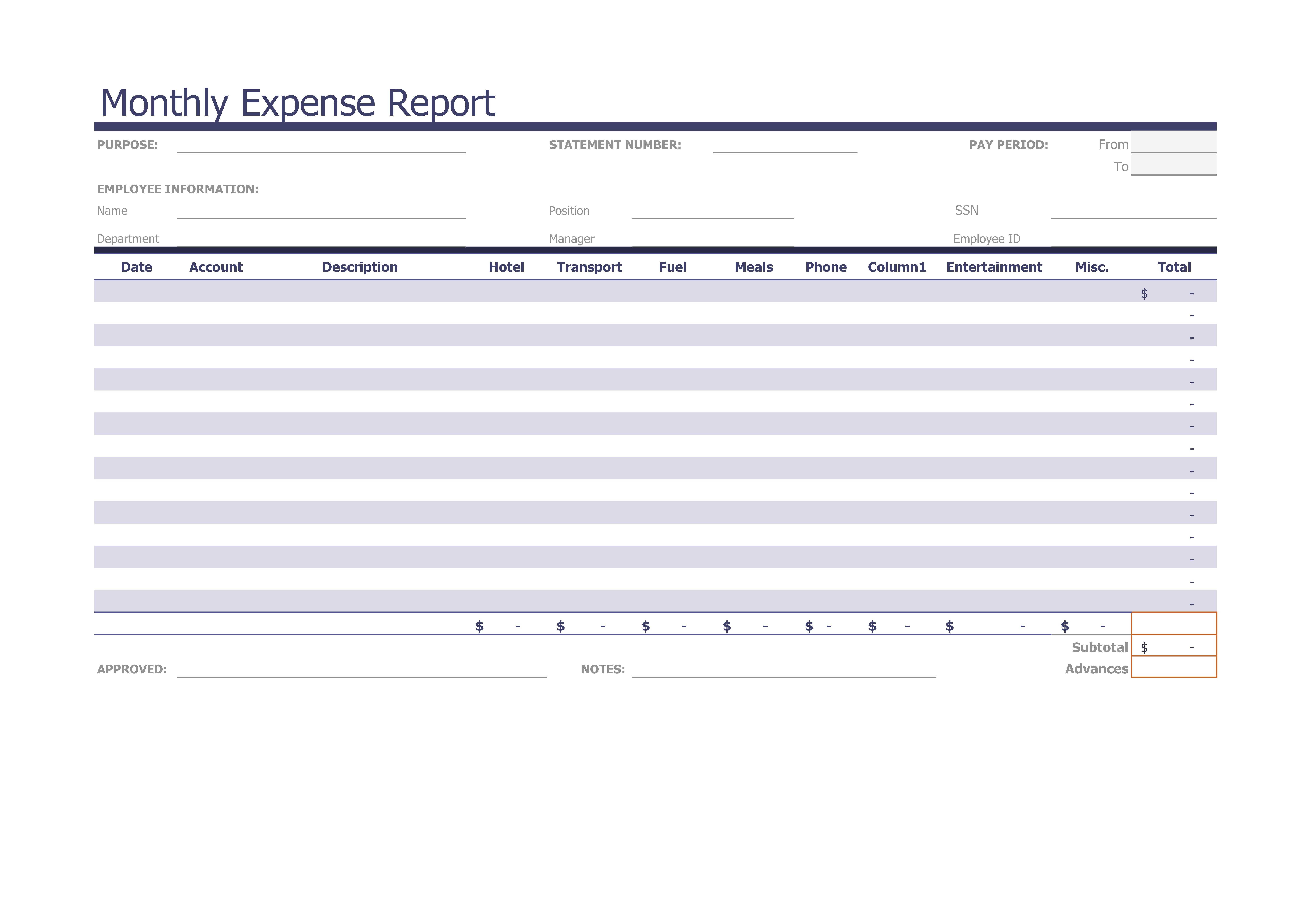40+ Expense Report Templates To Help You Save Money ᐅ With Microsoft Word Expense Report Template