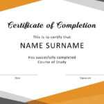 40 Fantastic Certificate Of Completion Templates [Word in Certificate Templates For Word Free Downloads