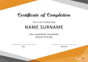 40 Fantastic Certificate Of Completion Templates [Word in Certificate Templates For Word Free Downloads