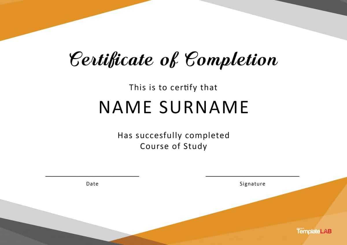 40 Fantastic Certificate Of Completion Templates [Word Inside Blank Certificate Of Achievement Template