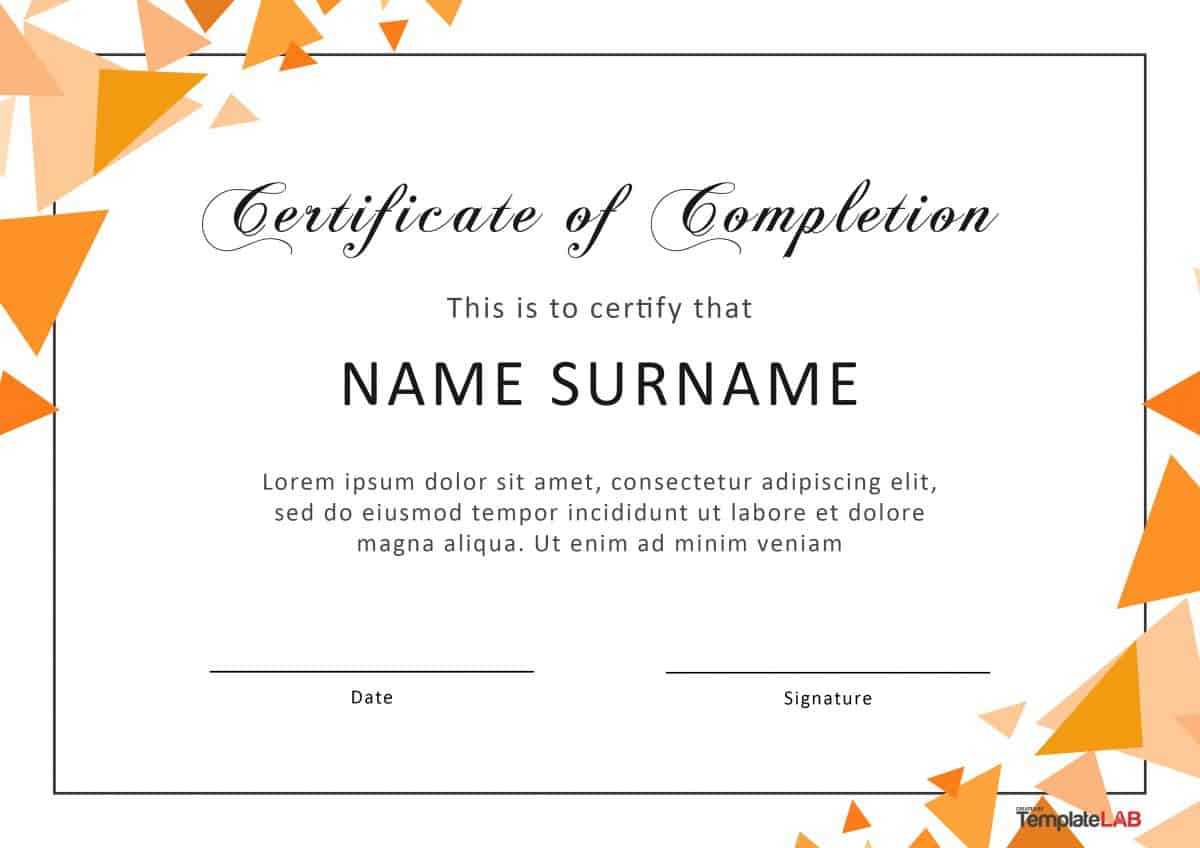 40 Fantastic Certificate Of Completion Templates [Word Regarding Certificate Of Participation Template Word