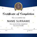 40 Fantastic Certificate Of Completion Templates [Word with Graduation Certificate Template Word