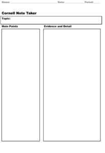 40 Free Cornell Note Templates (With Cornell Note Taking in Cornell Note Template Word