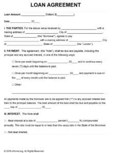 40+ Free Loan Agreement Templates [Word &amp; Pdf] ᐅ Templatelab with regard to Blank Loan Agreement Template