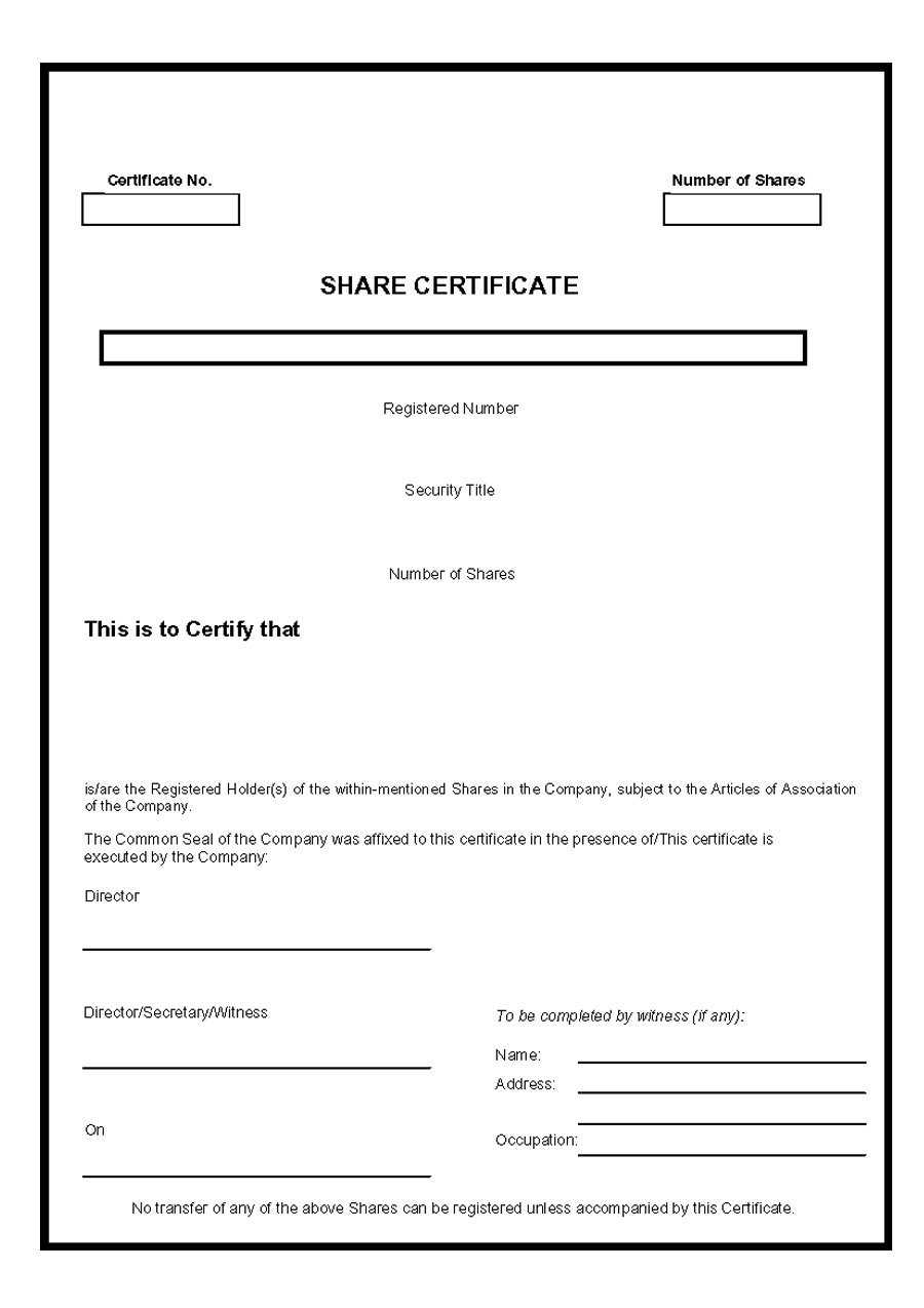40+ Free Stock Certificate Templates (Word, Pdf) ᐅ Templatelab Throughout Blank Share Certificate Template Free