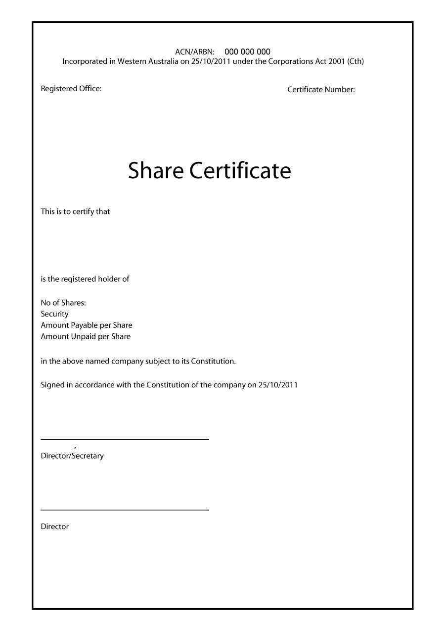 40+ Free Stock Certificate Templates (Word, Pdf) ᐅ Templatelab Throughout Blank Share Certificate Template Free
