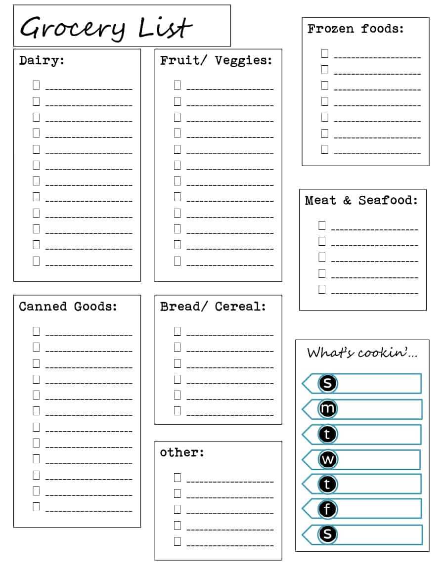 40+ Printable Grocery List Templates (Shopping List) ᐅ Throughout Blank Grocery Shopping List Template