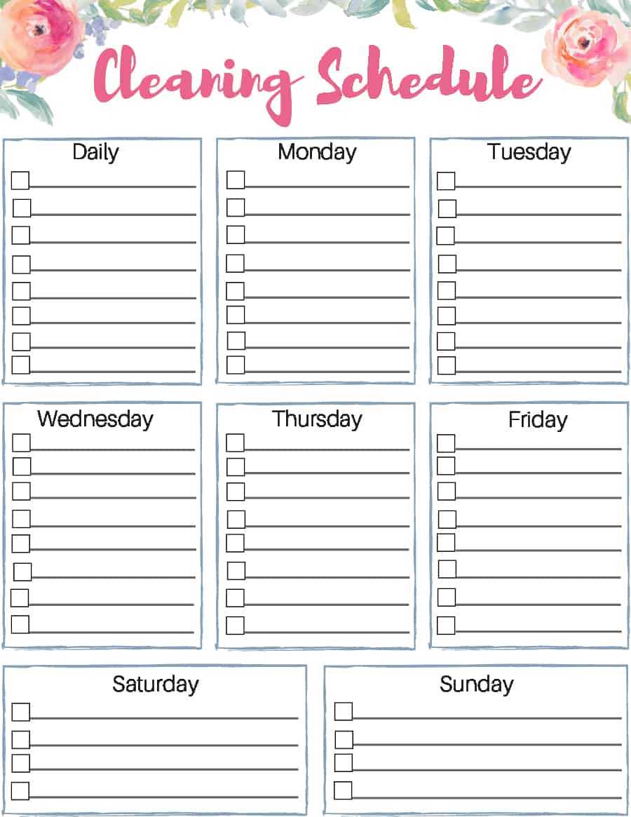 40 Printable House Cleaning Checklist Templates ᐅ Templatelab Intended For Blank Cleaning Schedule Template