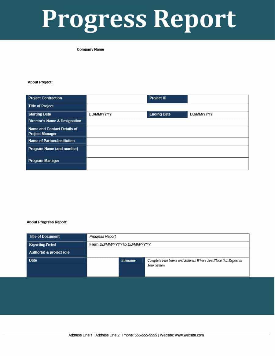 40+ Project Status Report Templates [Word, Excel, Ppt] ᐅ Intended For Site Progress Report Template