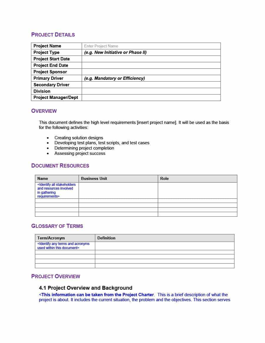 40+ Simple Business Requirements Document Templates ᐅ For Report Requirements Document Template