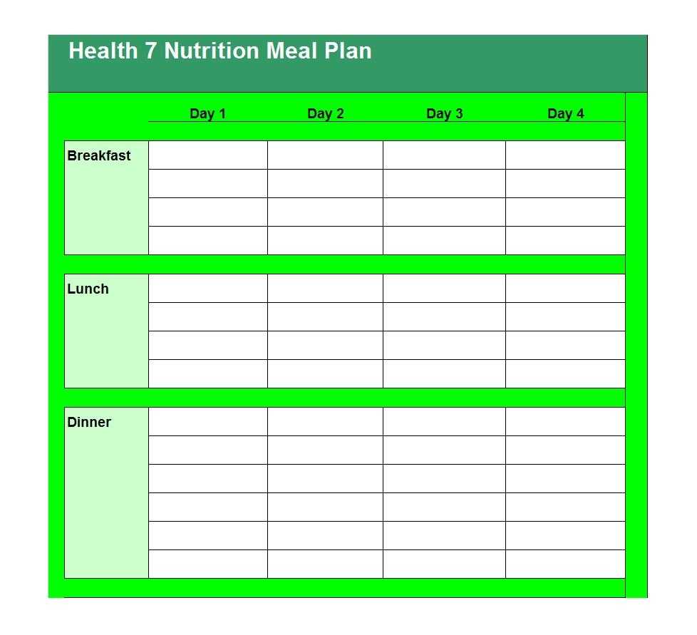 40+ Weekly Meal Planning Templates ᐅ Templatelab Throughout Menu Planning Template Word