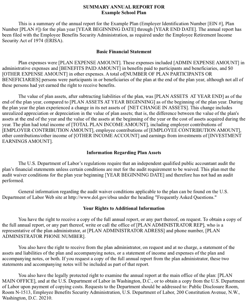 401K Summary Annual Report: Everything You Need To Know For Summary Annual Report Template