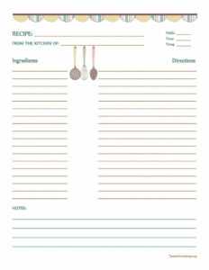 44 Perfect Cookbook Templates [+Recipe Book &amp; Recipe Cards] pertaining to Full Page Recipe Template For Word