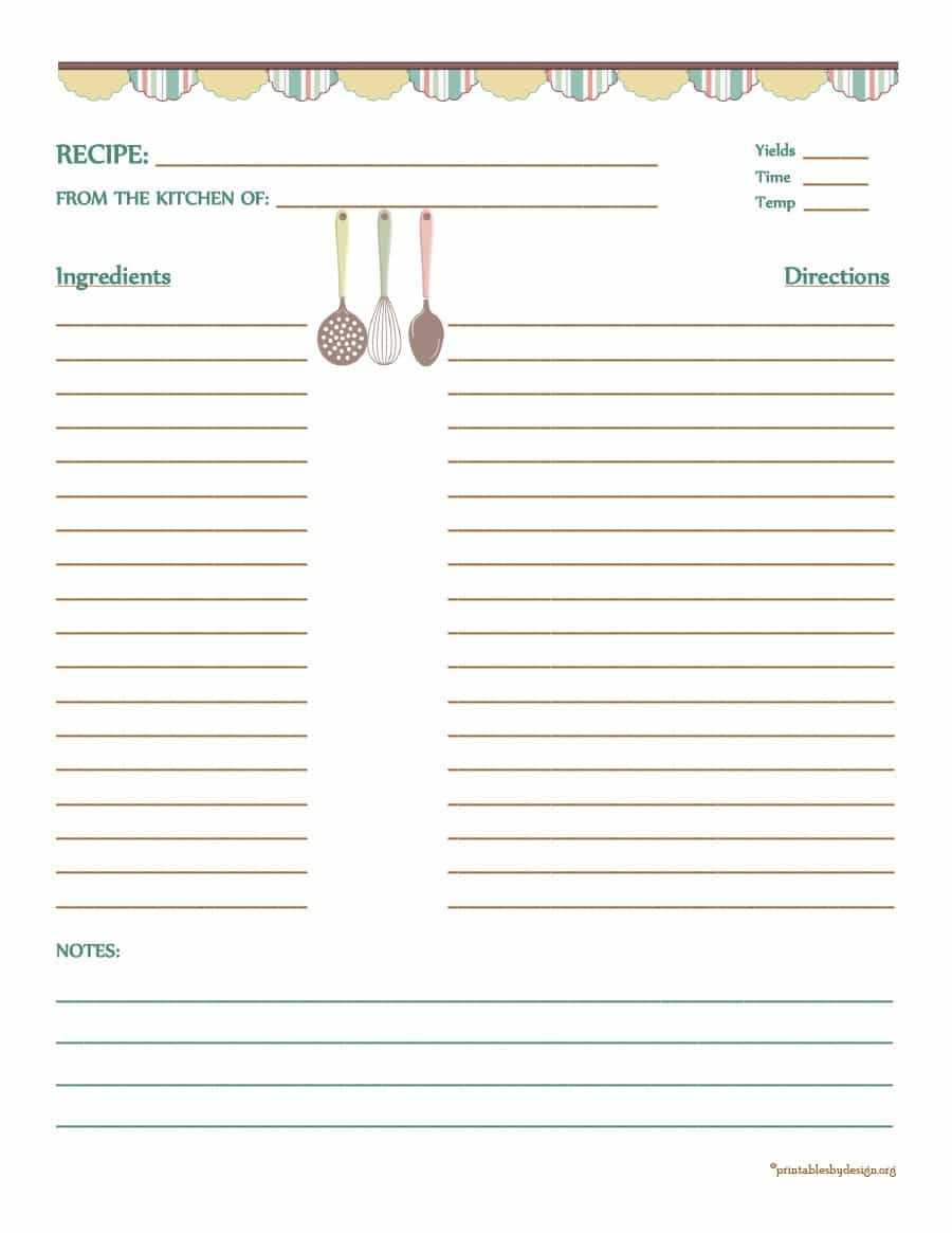 44 Perfect Cookbook Templates [+Recipe Book & Recipe Cards] Pertaining To Full Page Recipe Template For Word