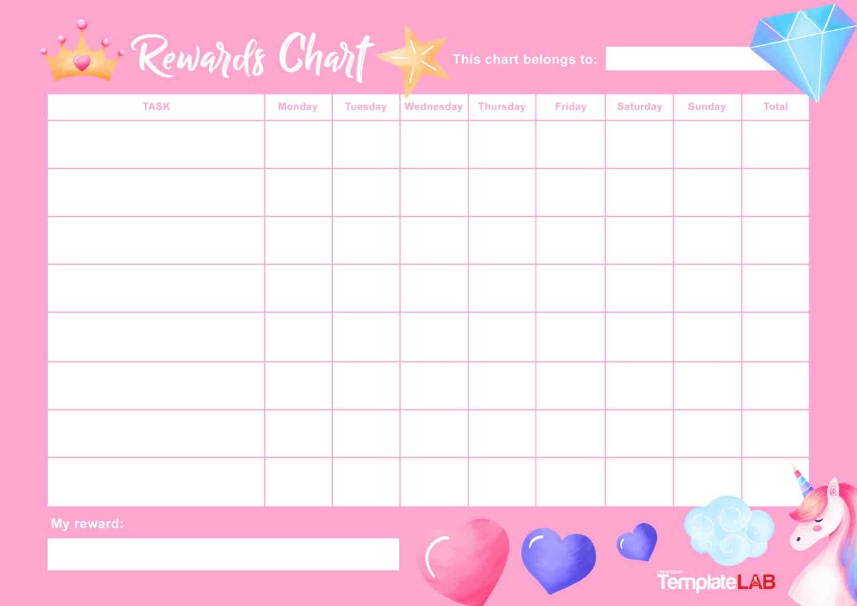 44 Printable Reward Charts For Kids (Pdf, Excel & Word) Within Blank Reward Chart Template