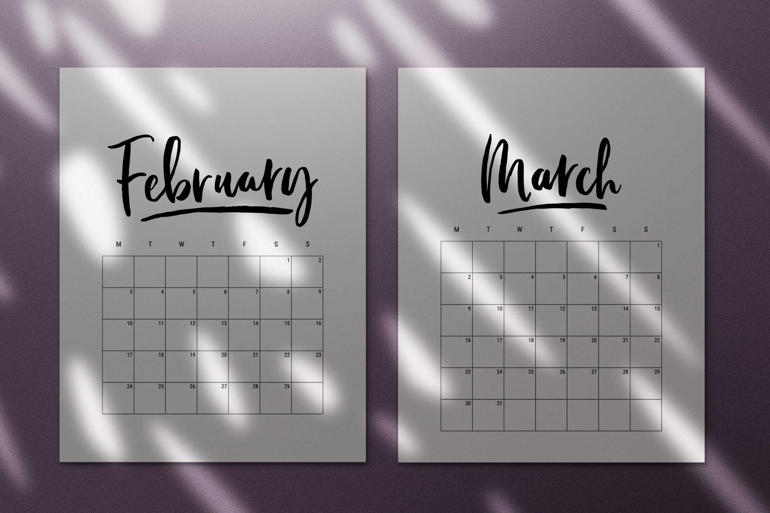 45 Best Printable Calendars 2020 (Both Free And Premium) Pertaining To Blank Word Wall Template Free