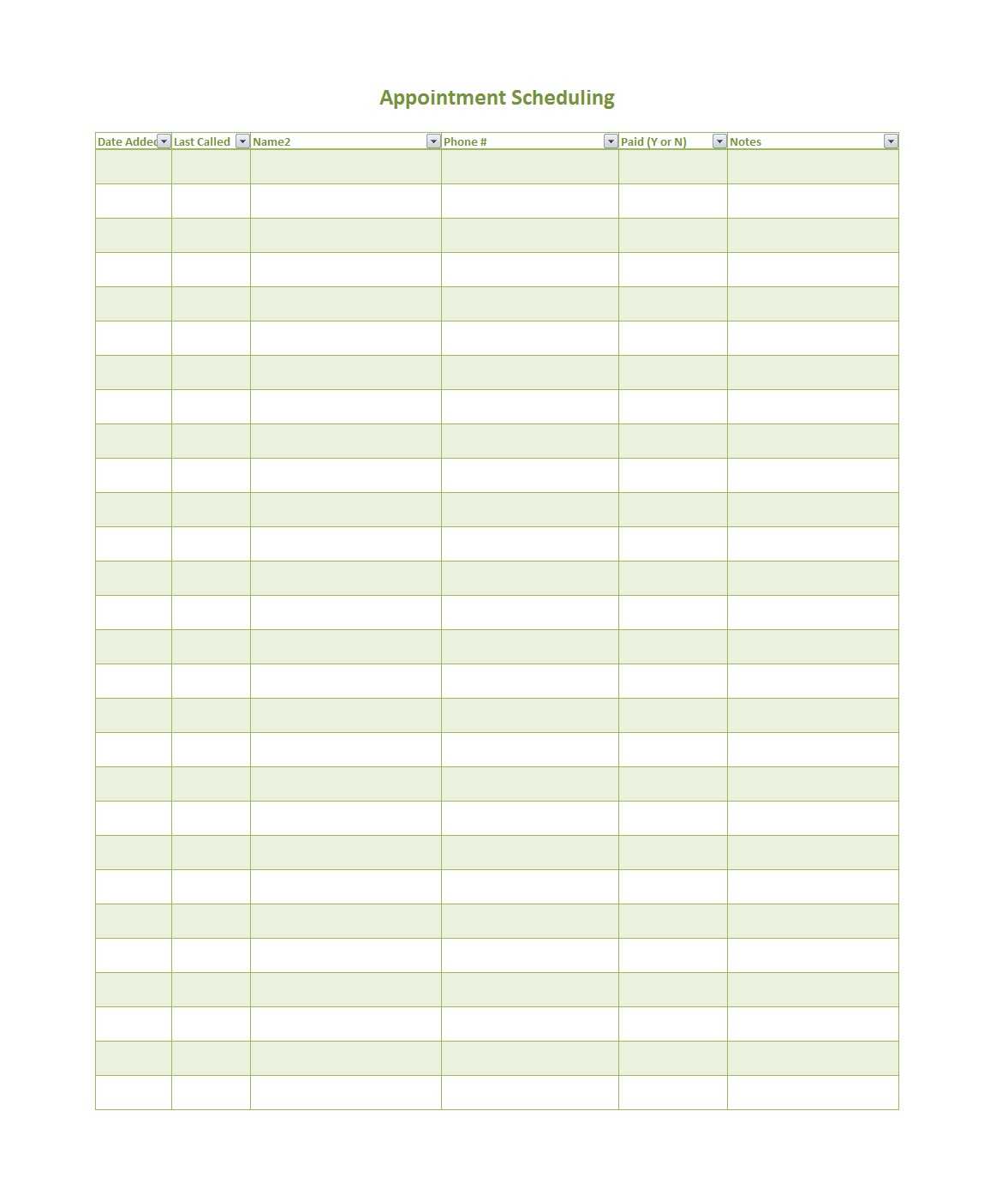 45 Printable Appointment Schedule Templates [& Appointment In Appointment Card Template Word