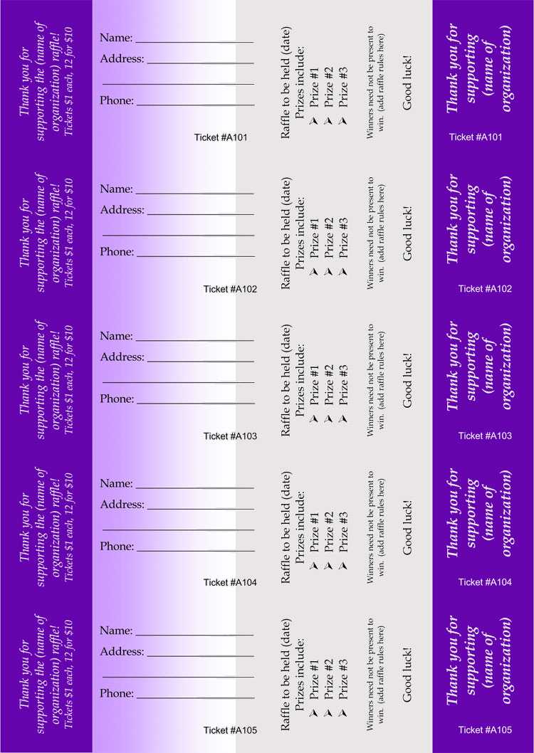 45+ Raffle Ticket Templates | Make Your Own Raffle Tickets Pertaining To Free Raffle Ticket Template For Word