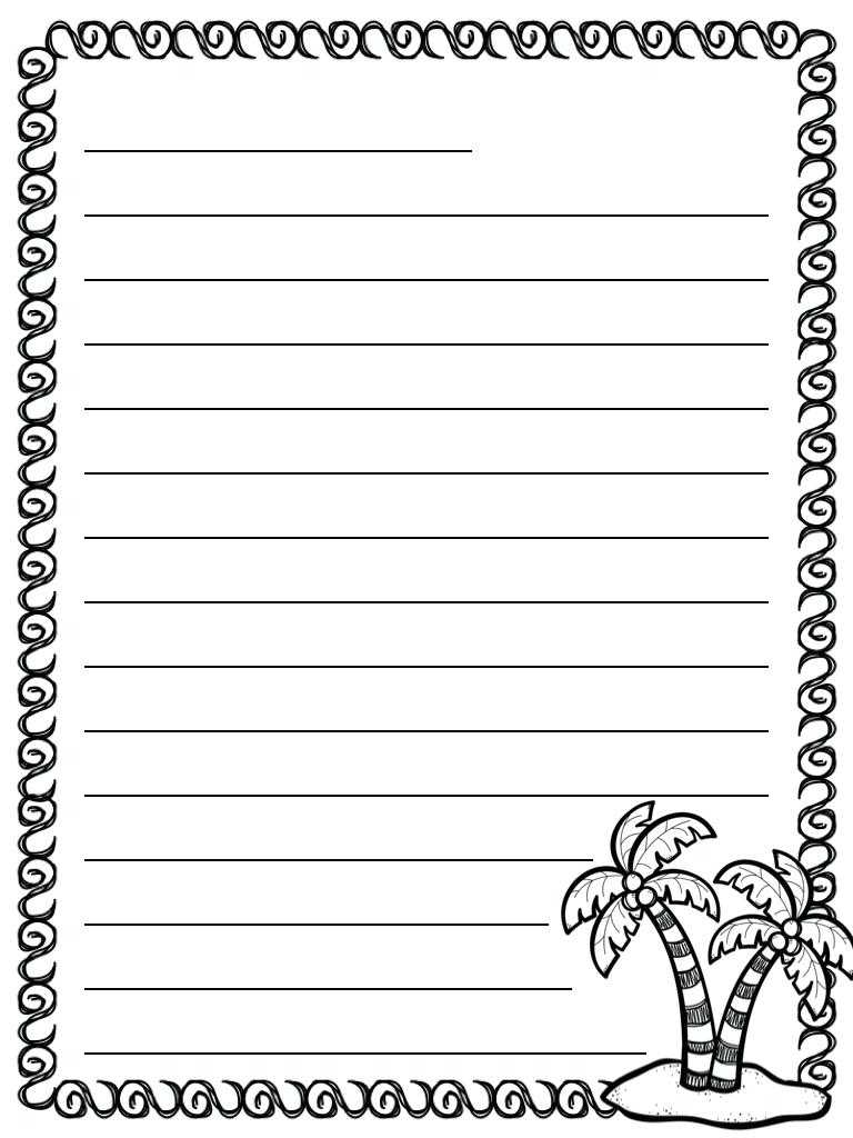 48 Pretty Letter Writing Paper | Kittybabylove Pertaining To Blank Letter Writing Template For Kids