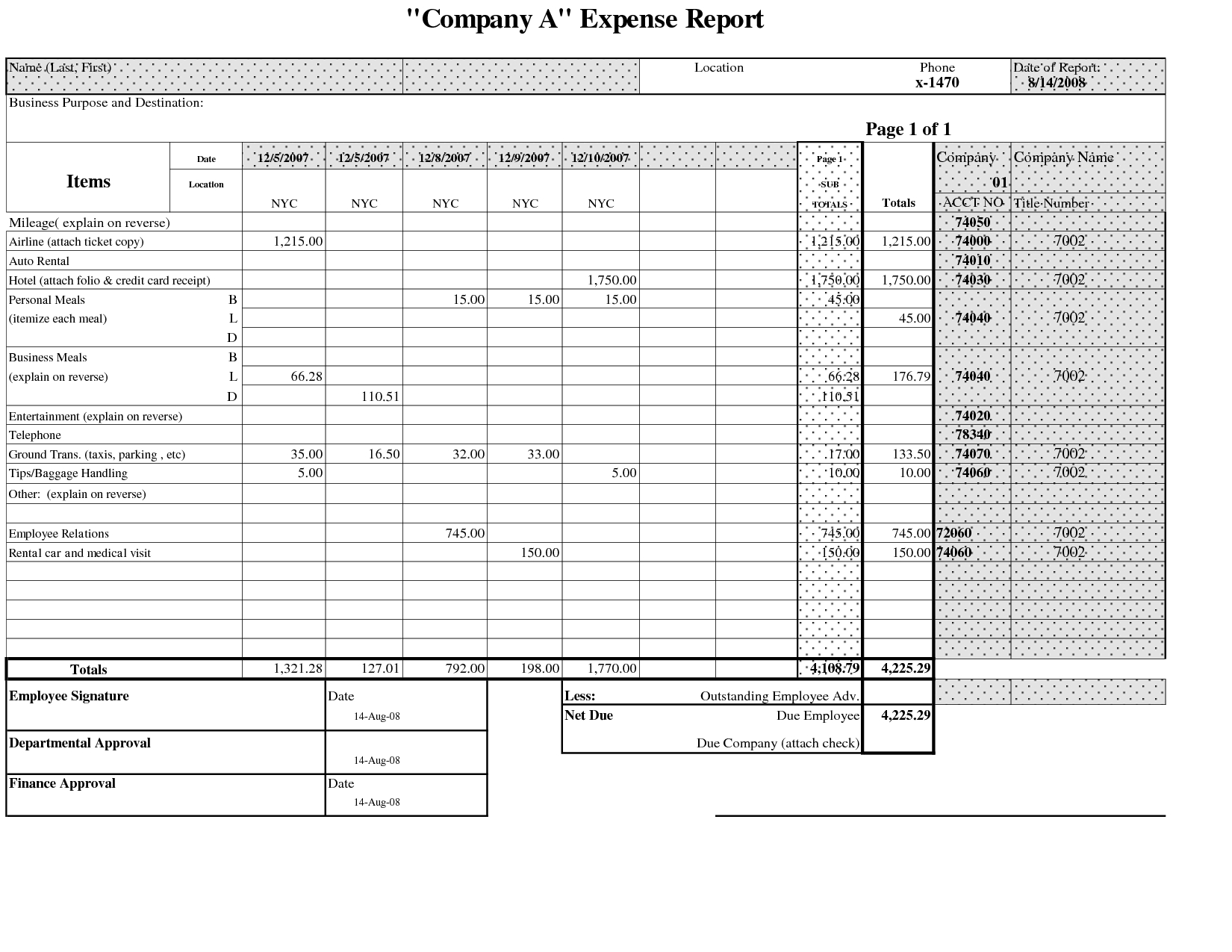 5 New Excel Report Templates | Excel Templates Regarding Company Expense Report Template