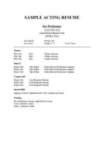 50 Free Acting Resume Templates (Word &amp; Google Docs) ᐅ in Theatrical Resume Template Word