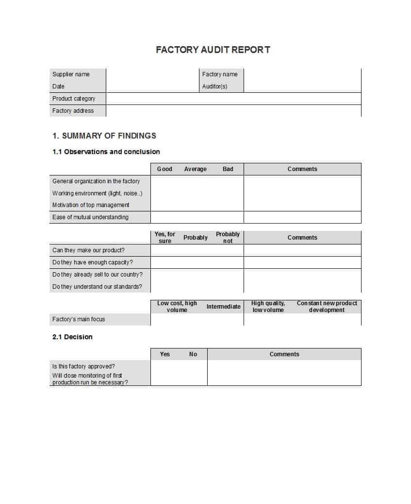 50 Free Audit Report Templates (Internal Audit Reports) ᐅ In It Audit Report Template Word