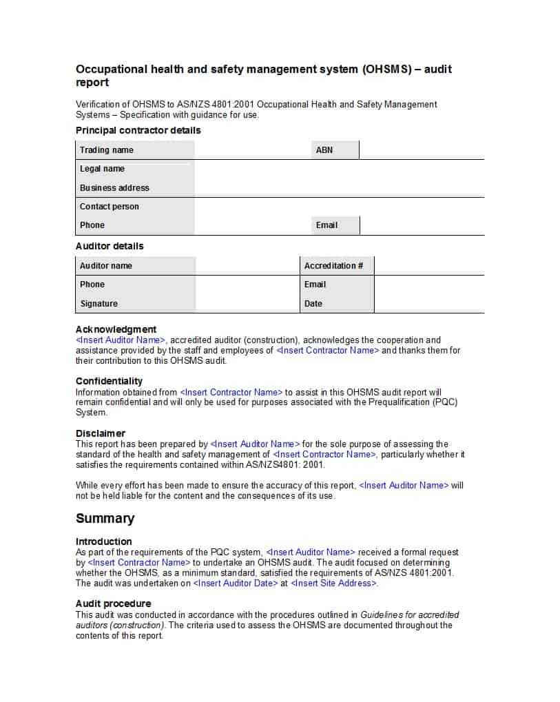 50 Free Audit Report Templates (Internal Audit Reports) ᐅ Throughout Information System Audit Report Template