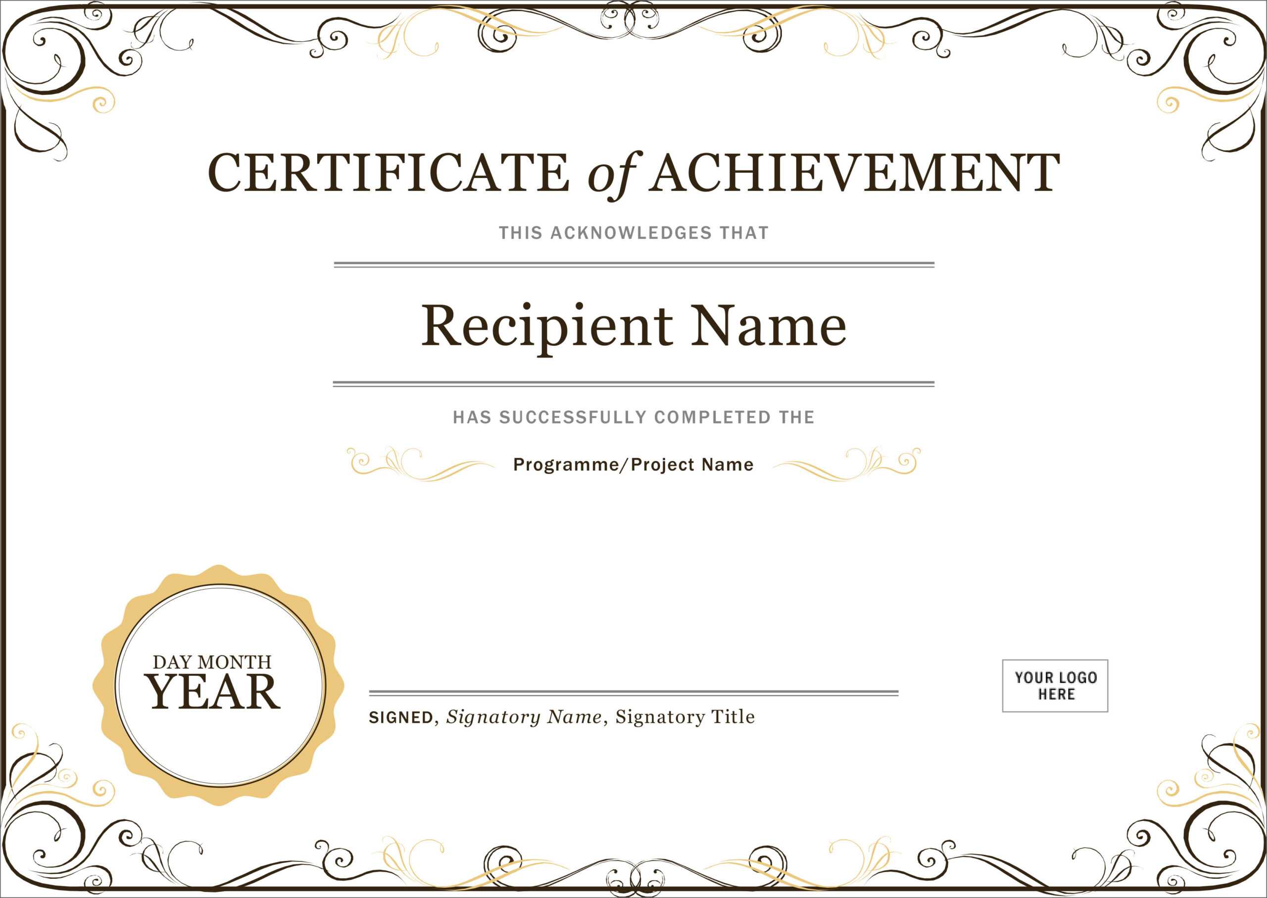 50 Free Creative Blank Certificate Templates In Psd Throughout Blank Award Certificate Templates Word