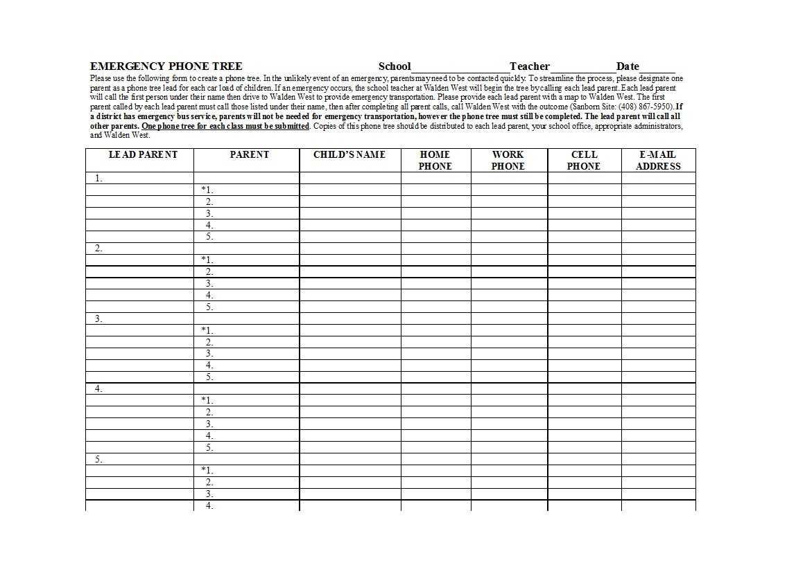 50 Free Phone Tree Templates (Ms Word & Excel) ᐅ Templatelab With Regard To Calling Tree Template Word