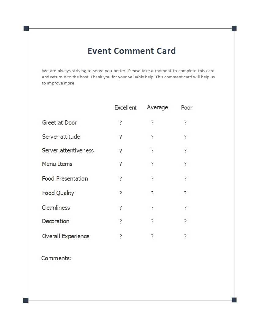 50 Printable Comment Card & Feedback Form Templates ᐅ Pertaining To Fake College Report Card Template